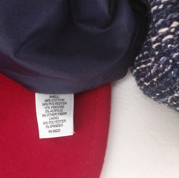 Banana 🍌 Republic |Navy White Italian Tweed Skirt - Picture 4 of 8